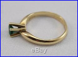 Retired James Avery 14K Yellow Gold Emerald Solitaire Ring 4.0 GRAMS Size 8