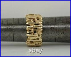 Retired James Avery 14K Yellow Gold Textured Tree Bark Ring Size 8