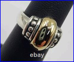 Retired James Avery 14K and Sterling Silver Thatch Beaded Dome Ring, Size 6.5