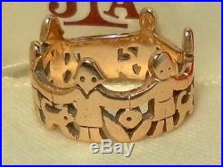 Retired James Avery 14 K Gold Children Ring Paper Doll Band Boy Girl Ring Size 8