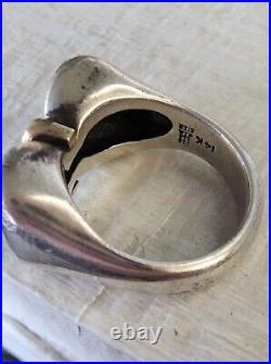 Retired James Avery 14 kt Gold and Sterling Silver Bow Ring Size 5.5