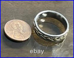 Retired James Avery 14k Braided Gold 925 Sterling Silver Men's Wedding Band Ring