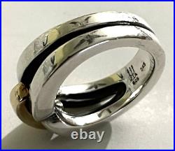 Retired James Avery 14k Gold & 925 Sterling Silver Enduring Bond Ring Size 4