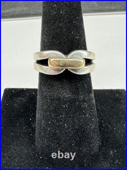 Retired James Avery 14k Gold & 925 Sterling Silver Enduring Bond Ring Size 7.25