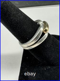 Retired James Avery 14k Gold & 925 Sterling Silver Enduring Bond Ring Size 7.25