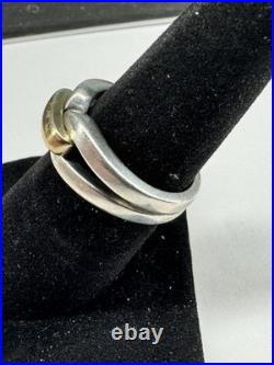 Retired James Avery 14k Gold & 925 Sterling Silver Enduring Bond Ring Size 7.25