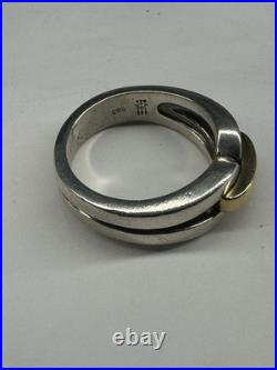 Retired James Avery 14k Gold & 925 Sterling Silver Enduring Bond Ring Size 7.25