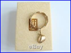Retired James Avery 14k Gold Clam Shell Twisted Wire Dangle Ring size 9.5 4gr