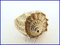 Retired James Avery 14k Gold Conch Shell Ring size 8.5 13.7gr