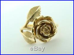 Retired James Avery 14k Gold Rose Ring size 6