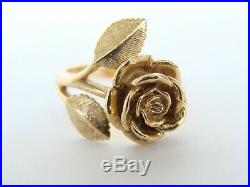 Retired James Avery 14k Gold Rose Ring size 6