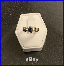 Retired James Avery 14k Gold Sapphire & Diamond Ring Sz 5.75 585