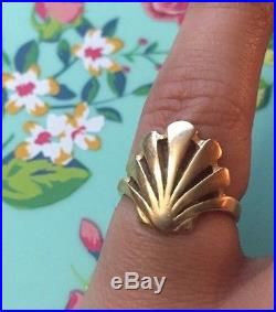Retired James Avery 14k Gold Scallop Shell Ring Size 5.25 3.6 Grams