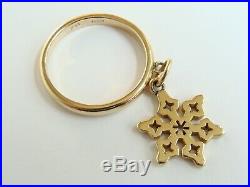Retired James Avery 14k Gold Snowflake Dangle Ring size 7.75