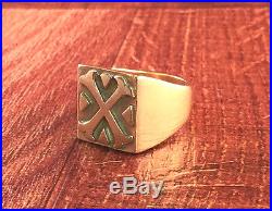 Retired James Avery 14k Gold X Cross Ring sz 10.5 Rare 585 HEAVY