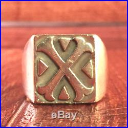 Retired James Avery 14k Gold X Cross Ring sz 10.5 Rare 585 HEAVY