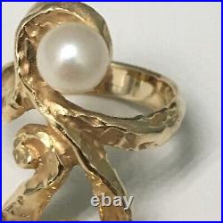 Retired James Avery 14k/ Pearls Dos Perlas Ring R- 521 Size 6
