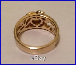 Retired James Avery 14k Solid Gold Heart / Vine / Ivy Ring Size 5.5