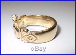 Retired James Avery 14k Yellow Gold Adorned Claddagh Ring Size 7