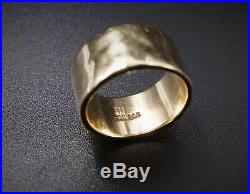 Retired James Avery 14k Yellow Gold Amore Wide Wedding Band Ring Size 5.5 RG1704