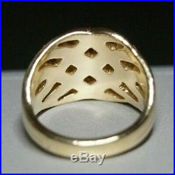 Retired James Avery 14k Yellow Gold Basket Weave Band Ring Size 9