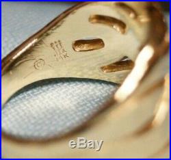 Retired James Avery 14k Yellow Gold Basket Weave Band Ring Size 9