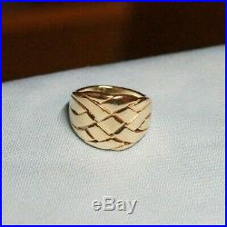 Retired James Avery 14k Yellow Gold Basket Weave Band Ring Size 9