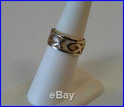 Retired James Avery 14k Yellow Gold Continuous Ichthus Band Ring Size