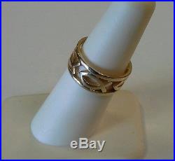 Retired James Avery 14k Yellow Gold Continuous Ichthus Band Ring Size