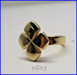 Retired James Avery 14k Yellow Gold Four Leaf Clover Ring Size 9.5 15.3g