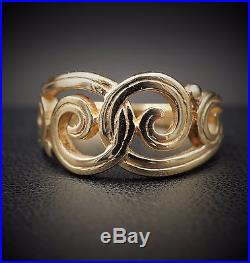 Retired James Avery 14k Yellow Gold Gentle Wave Swirl Ring Size 4.5 RG-706 RG911