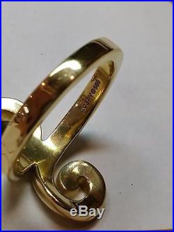 Retired James Avery 14k Yellow Gold Hammered Swirl Women's Ring Size 9 9.9g