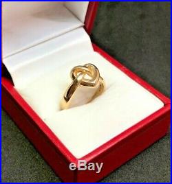 Retired James Avery 14k Yellow Gold Heart Knot Ring Size 5.75