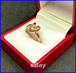 Retired James Avery 14k Yellow Gold Heart Knot Ring Size 5.75