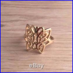 Retired James Avery 14k Yellow Gold Lace Butterfly Sz 8.5 Ring 585