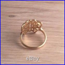 Retired James Avery 14k Yellow Gold Lace Butterfly Sz 8.5 Ring 585