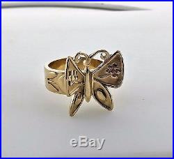 Retired James Avery 14k Yellow Gold Mariposa Butterfly Women's Ring Size 7 12.5g
