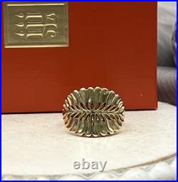 Retired James Avery 14k Yellow Gold Mimosa Leaf Ring 6.76G / Sz 7