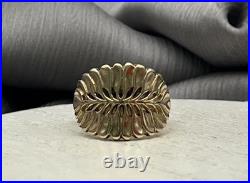 Retired James Avery 14k Yellow Gold Mimosa Leaf Ring 6.76G / Sz 7