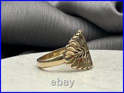 Retired James Avery 14k Yellow Gold Mimosa Leaf Ring 6.76G / Sz 7