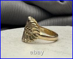 Retired James Avery 14k Yellow Gold Mimosa Leaf Ring 6.76G / Sz 7
