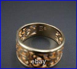 Retired James Avery 14k Yellow Gold Open Adorned Band Ring Sz 6.5 RG-683 RG2917