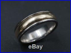 Retired James Avery 14k Yellow Gold Palladium Band Ring Size 8.5 RG629