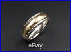 Retired James Avery 14k Yellow Gold Palladium Band Ring Sz 5.25 RS1087