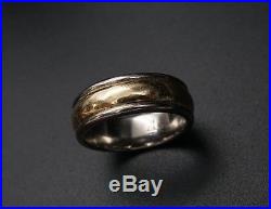 Retired James Avery 14k Yellow Gold Palladium Band Ring Sz 5.25 RS1087