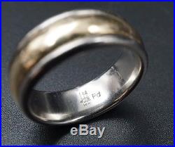 Retired James Avery 14k Yellow Gold Palladium Band Ring Sz 5.25 RS1087