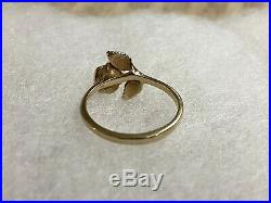 Retired James Avery 14k Yellow Gold Rose with. 15 Center Diamond Ring, Size 6