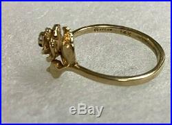 Retired James Avery 14k Yellow Gold Rose with. 15 Center Diamond Ring, Size 6