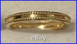 Retired James Avery 14k Yellow Gold Victorian Bead Band Ring Size 8
