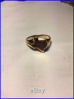 Retired James Avery 14kt Gold Texas Shape Ring Size 9